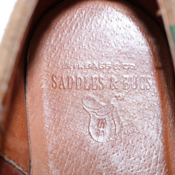 GH Bass Mens Saddle Oxford Size 7.5 Tan Camel Suede Leather Gum Sole Casual Shoe - Picture 11 of 12